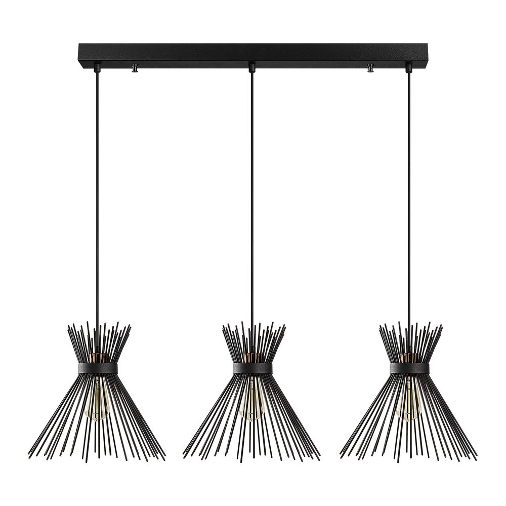 Černé závěsné svítidlo pro 3 žárovky Opviq lights Kirpi v:1333166