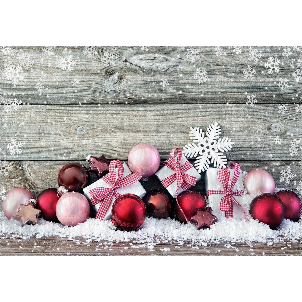 Koberec Vitaus Christmas Period Red Rustic Balls, 50 x 80 cm v:1320030