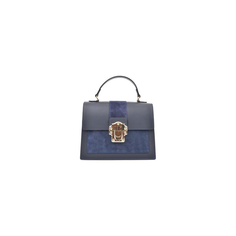 Tmavě modrá kožená kabelka Isabella Rhea Antique Blu v:1140736