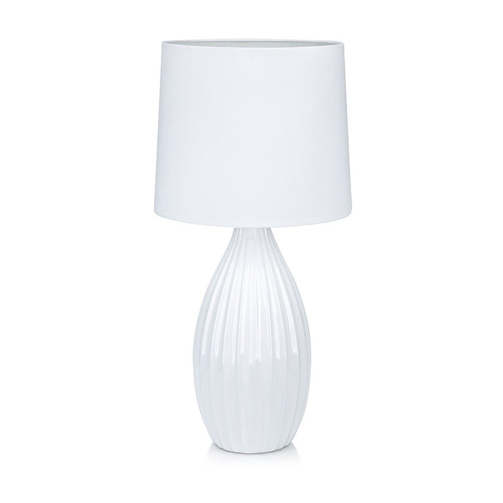 Bílá stolní lampa Markslöjd Stephanie, ø 24 cm v:927104
