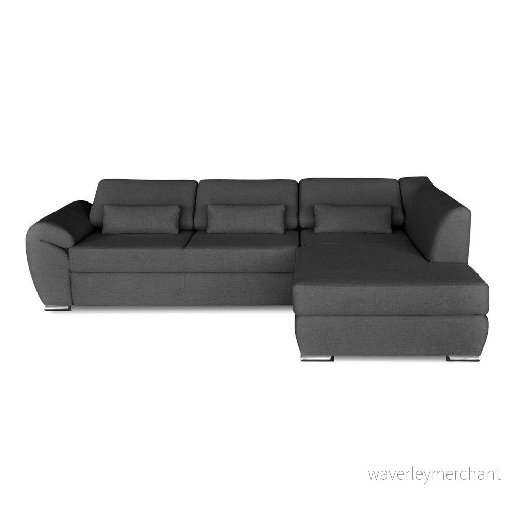 Tmavě šedá rohová rozkládací pohovka Windsor & Co. Sofas Epsilon, pravý roh v:762742