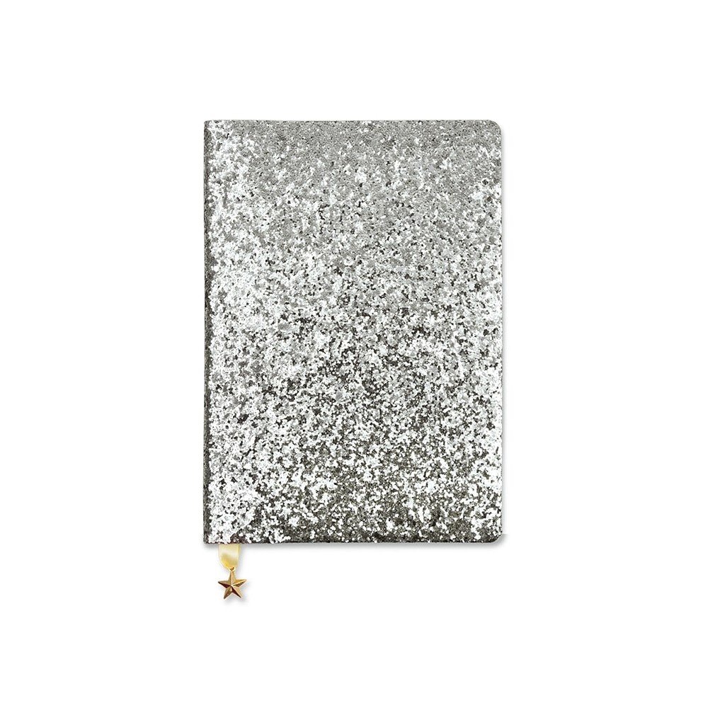 Zápisník A5 ve stříbrné barvě GO Stationery All That Glitters Sequin v:1232422