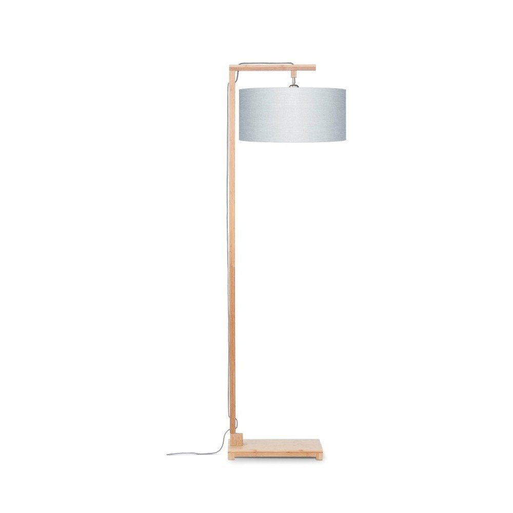Stojací lampa se světle šedým stínidlem a konstrukcí z bambusu Good&Mojo Himalaya v:928128