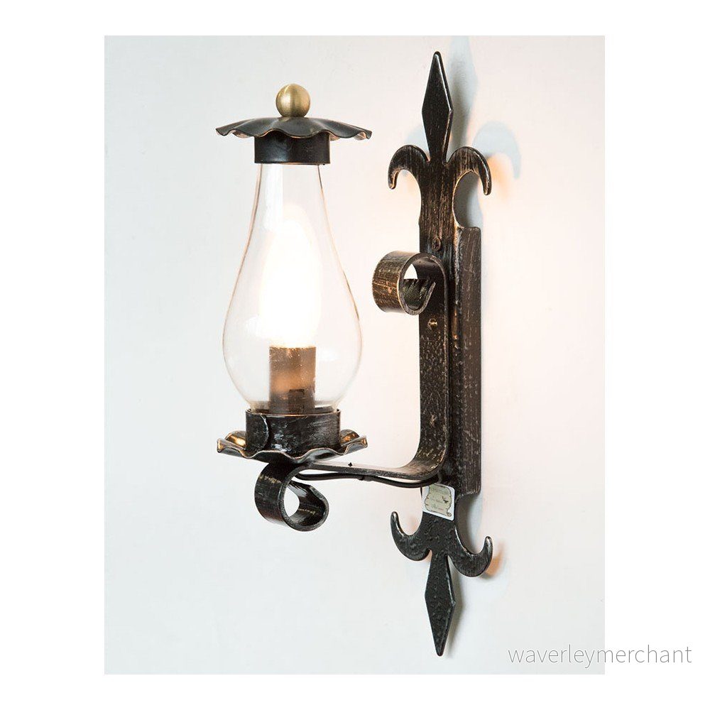 Černé kovové nástěnné svítidlo Cruccolini Vecchi, výška 36 cm v:1033148