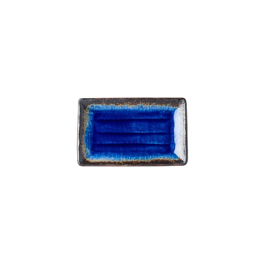 Modrý keramický servírovací talíř MIJ Cobalt, 21 x 13 cm v:1347953