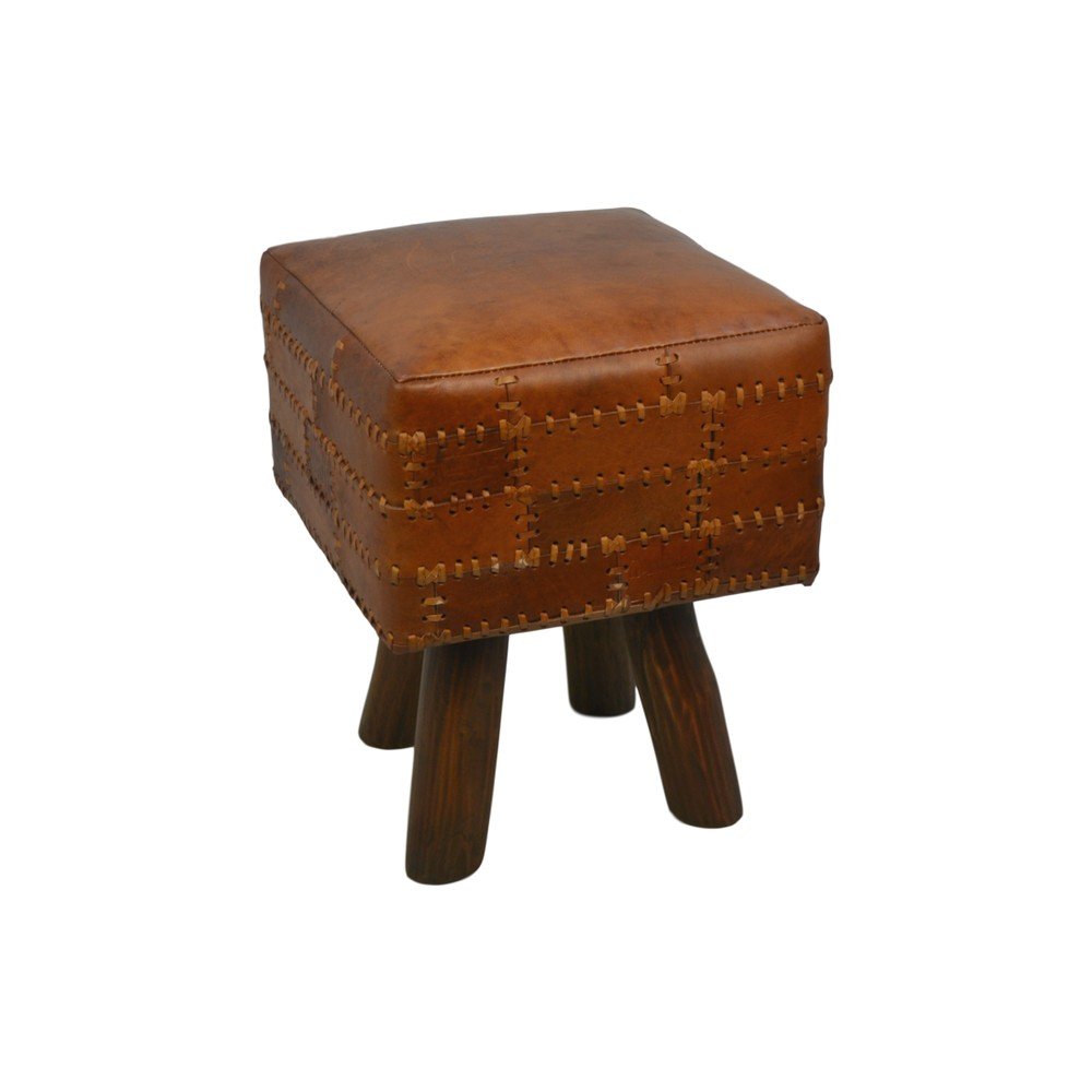 Stolička z hovězí kůže HSM collection Art of Nature Vintage Cognac, 33 x 45 cm v:1286698