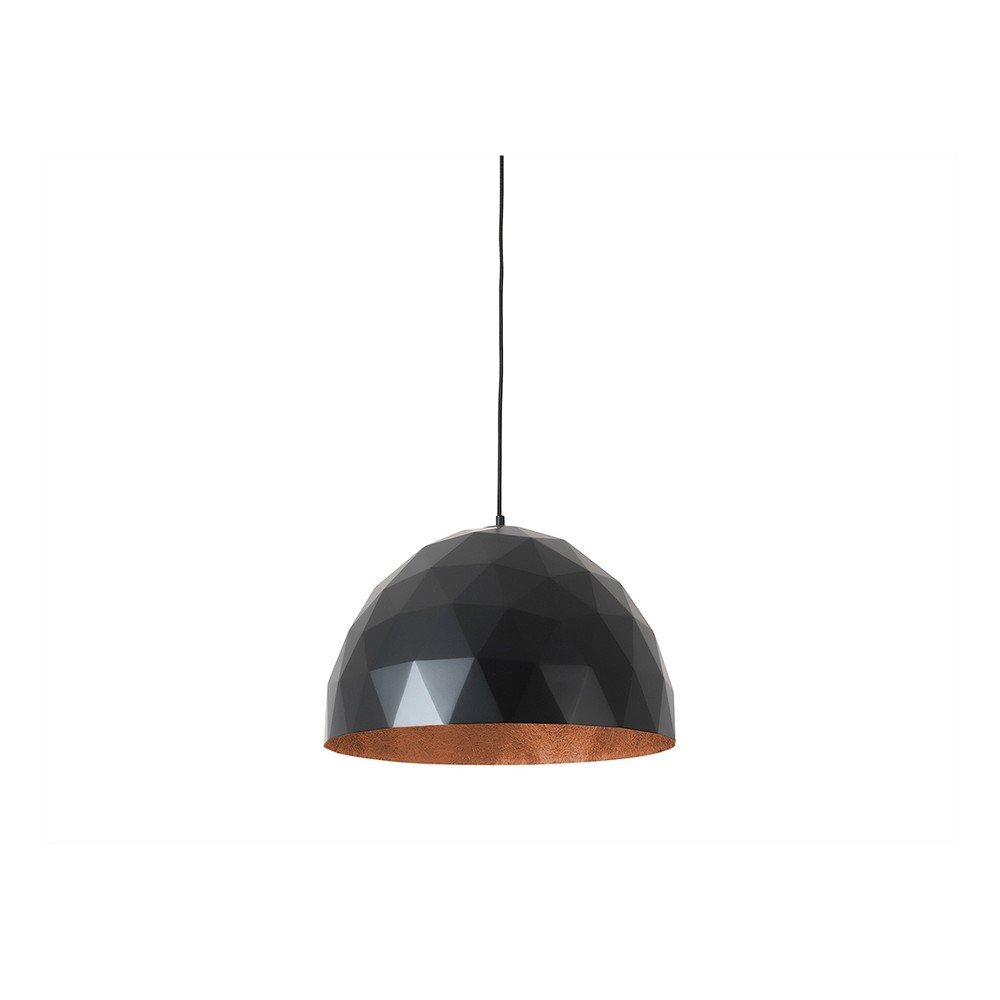 Černé závěsné svítidlo s detailem v měděné barvě Custom Form Leonard, ø 50 cm v:1251766