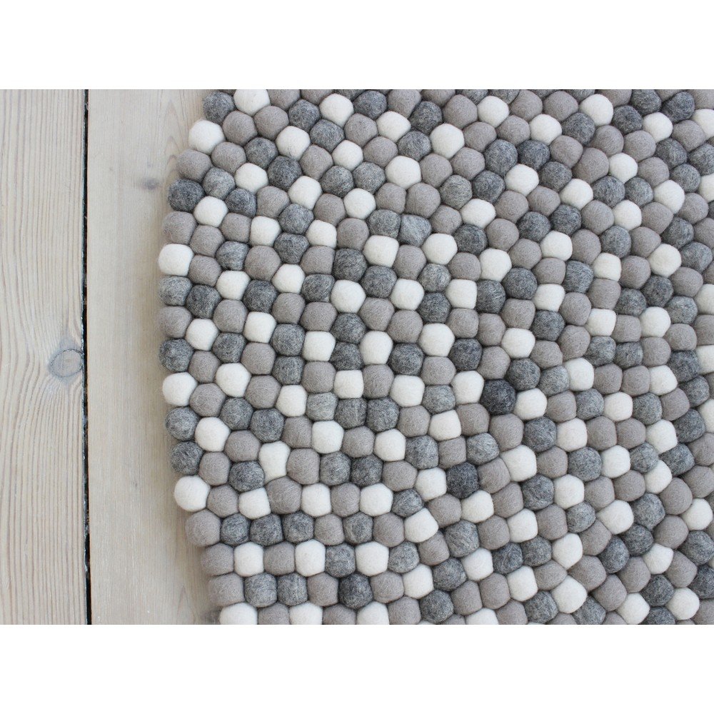 Světle šedý kuličkový vlněný koberec Wooldot Ball Rugs, ⌀ 90 cm v:1340789