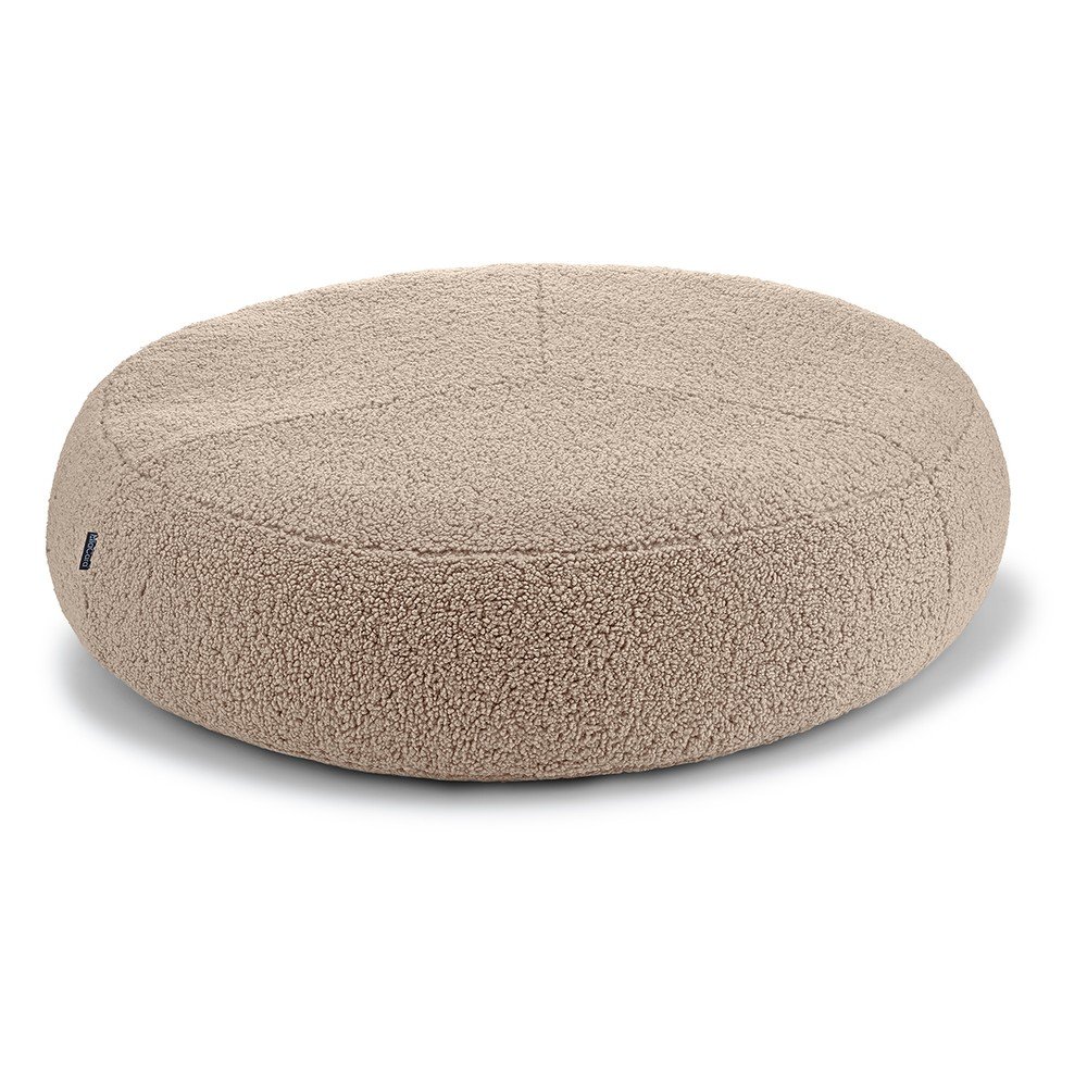 Béžový pelíšek pro psa z materiálu bouclé ø 90 cm Senso Pouffe Greige M/L – MiaCara v:1675688