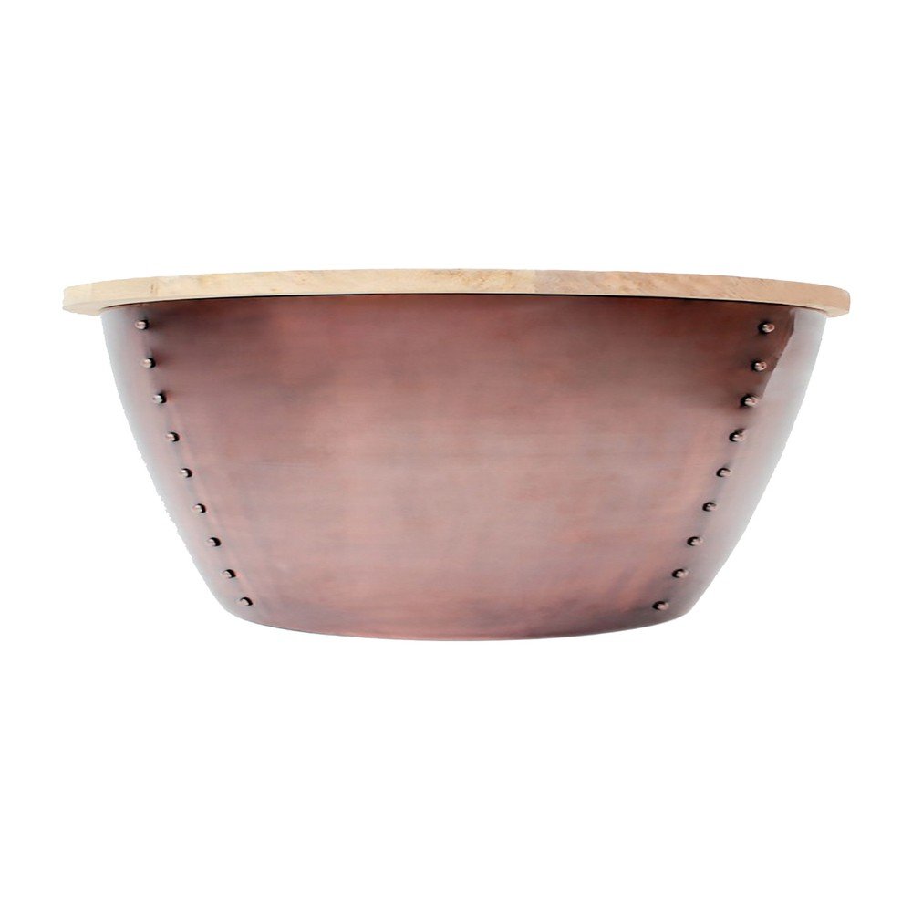 Příruční stolek v měděné barvě s deskou z mangového dřeva LABEL51 Indi, Ø 38 cm v:930176