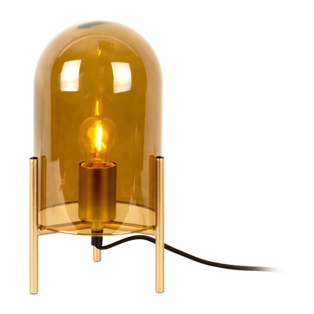 Hořčicově žlutá skleněná stolní lampa Leitmotiv Bell, výška 30 cm v:1424327