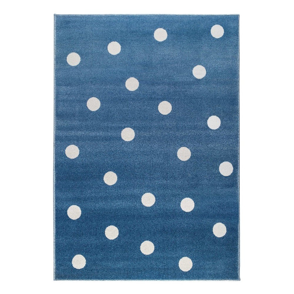 Modrý koberec s puntíky KICOTI Peas, 80 x 150 cm v:1236626