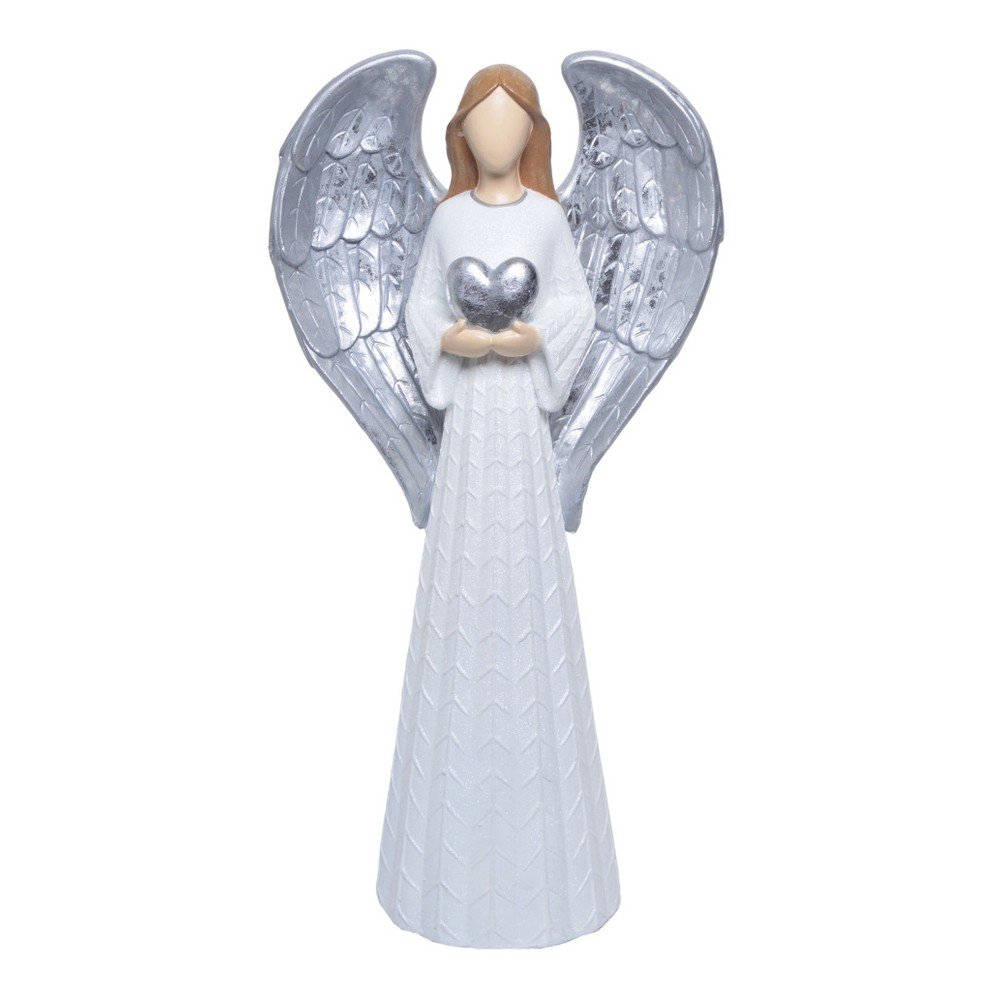 Dekorativní soška v bílé a stříbrné barvě Ewax Angelito, výška 71,5 cm v:1130310