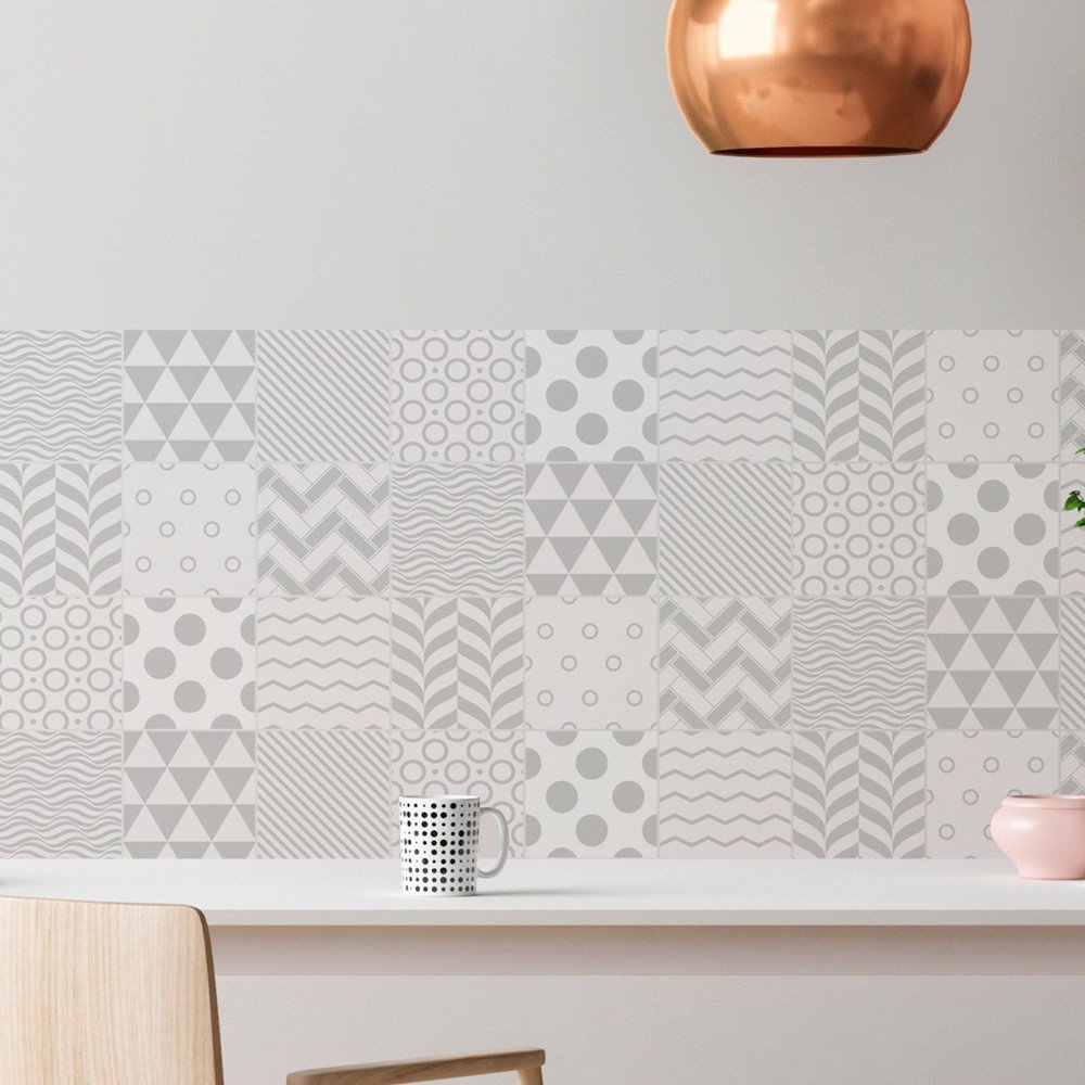 Sada 9 nástěnných samolepek Ambiance Cement Tiles Scandinavian Finnish, 10 x 10 cm v:1073634