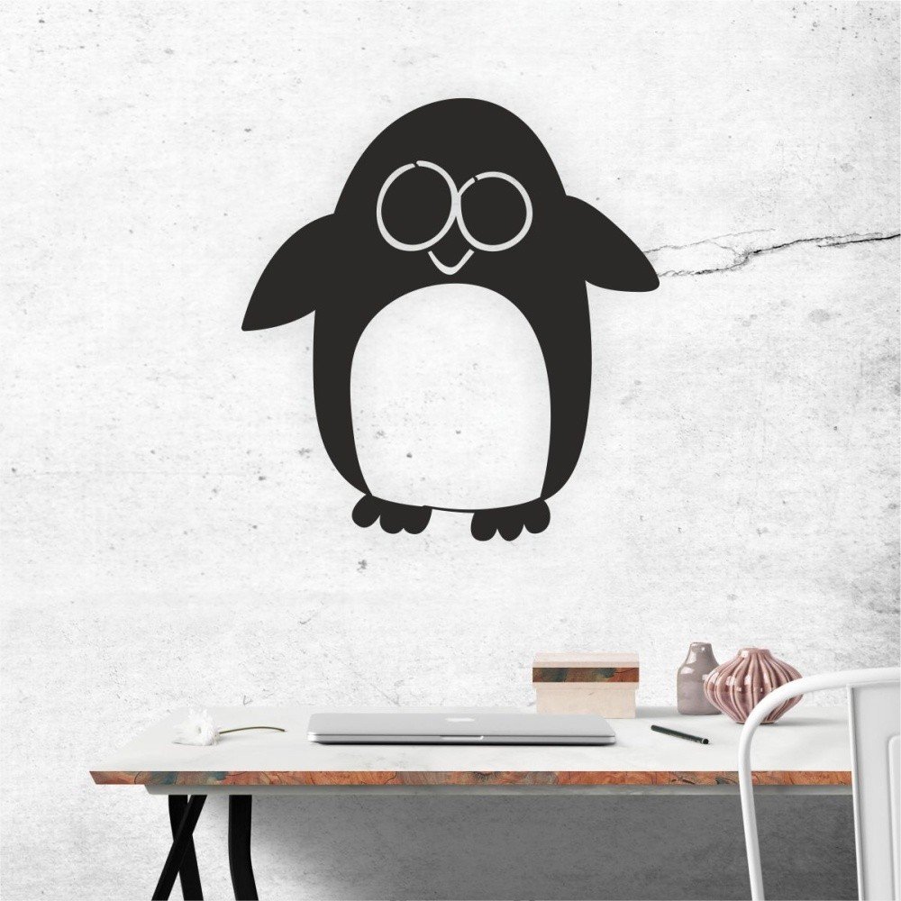 Černá nástěnná samolepicí dekorace North Carolina Scandinavian Home Decors Penguin V2, 52 x 55 cm v:1193380