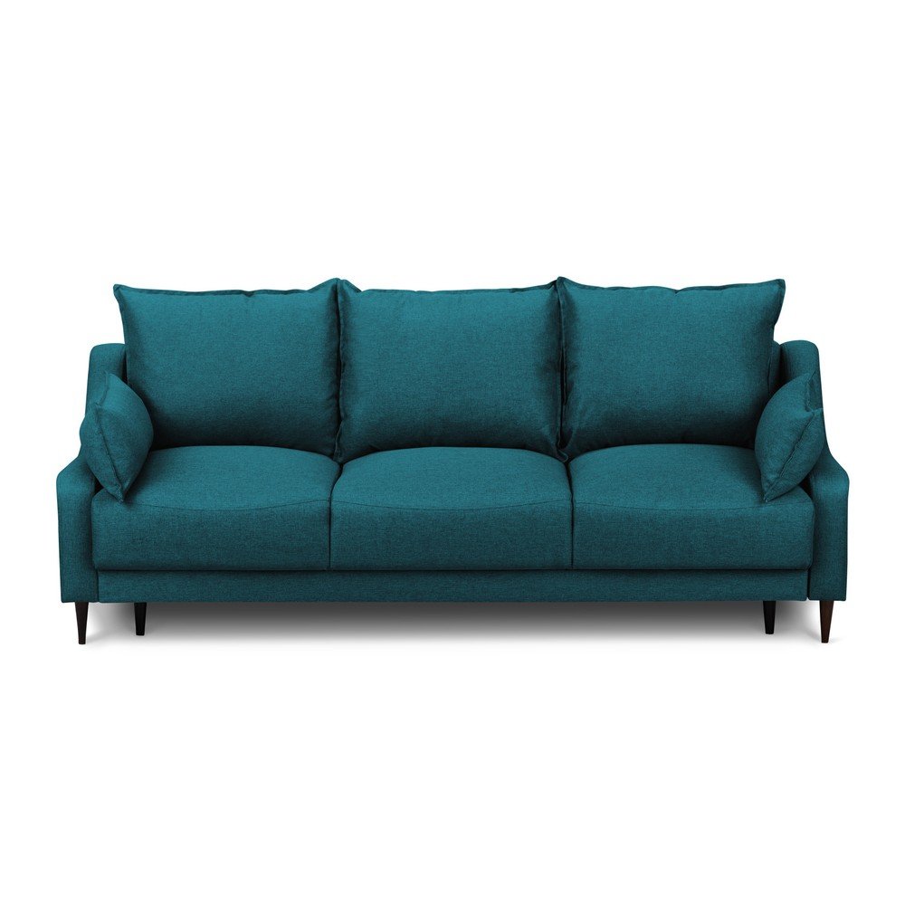 Tyrkysová rozkládací pohovka s úložným prostorem Mazzini Sofas Ancolie, 215 cm v:1202170