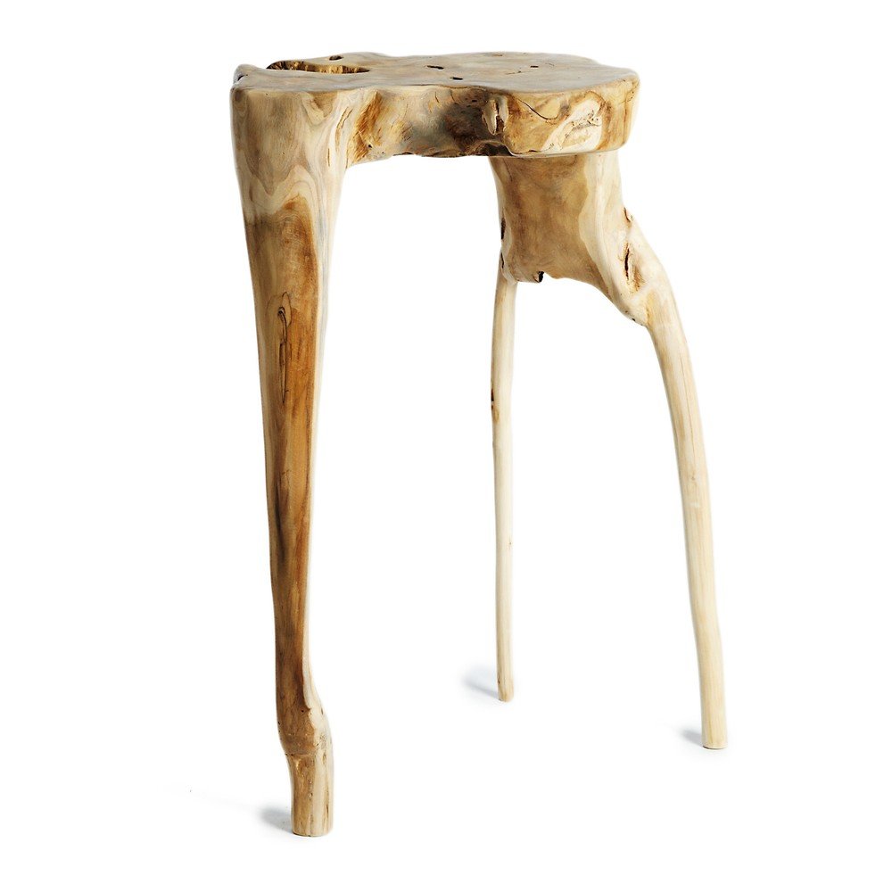 Příruční stolek z teakového dřeva Simla Jungle, ⌀ 40 cm v:1192224