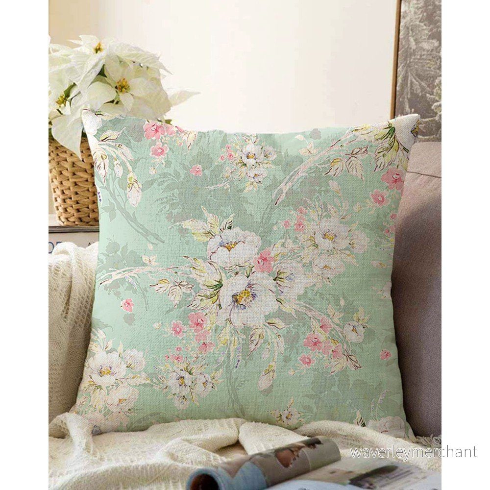 Zelený povlak na polštář s příměsí bavlny Minimalist Cushion Covers Blossom, 55 x 55 cm v:1377855