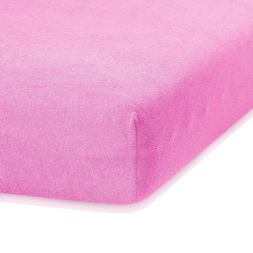Růžové elastické prostěradlo s vysokým podílem bavlny AmeliaHome Ruby, 160/180 x 200 cm v:1279354