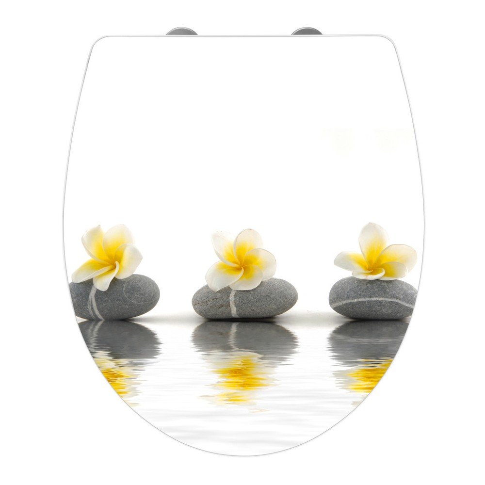 WC sedátko se snadným zavíráním Wenko Stone with Flowers , 45 x 38,8 cm v:1015394