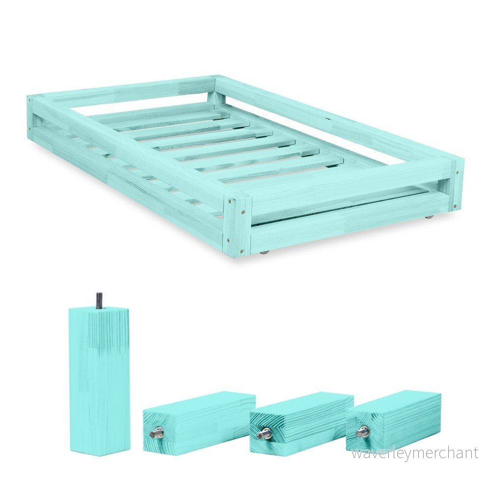 Set modré zásuvky pod postel a 4 prodloužených nohou Benlemi, pro postel 90 x 160 cm v:842068