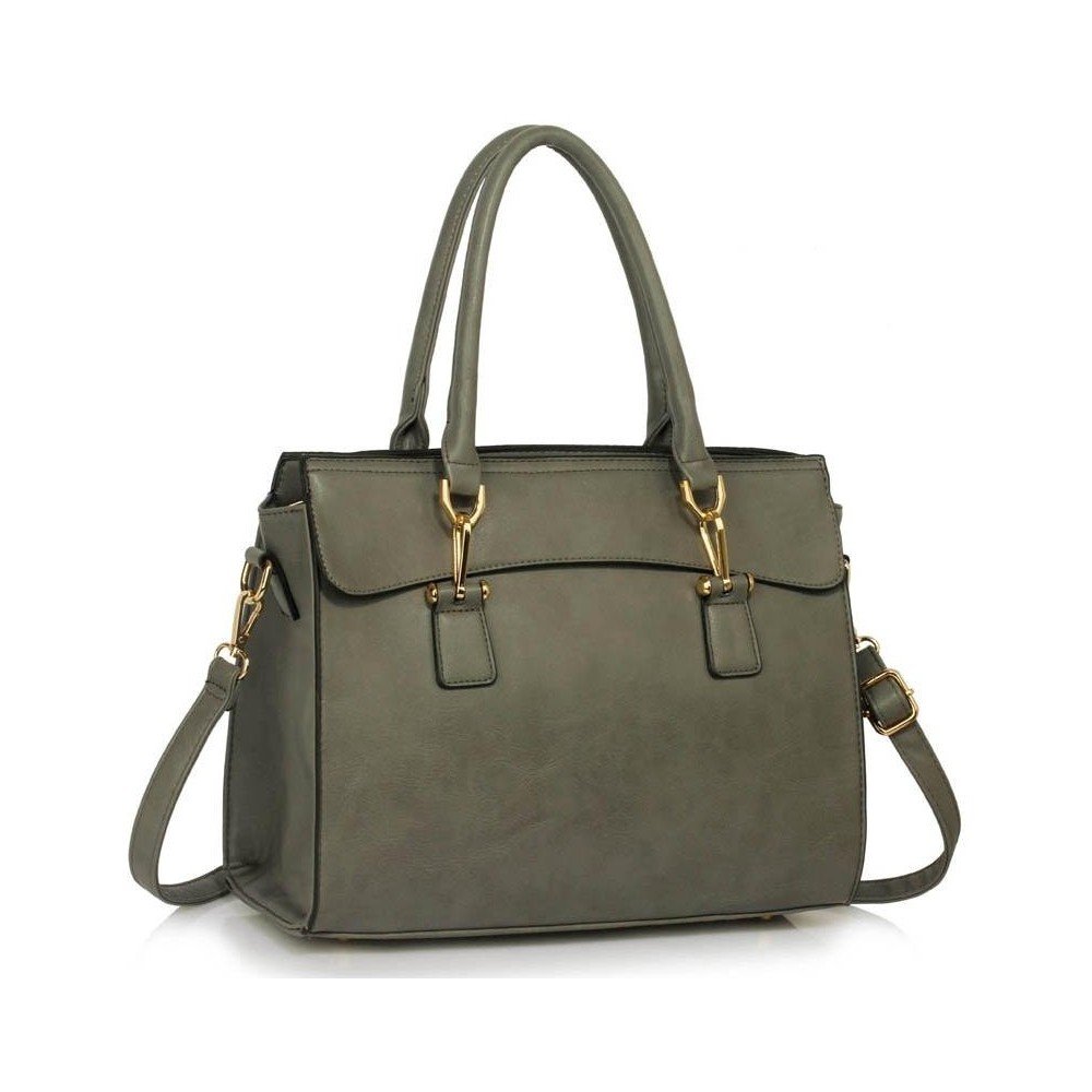 Šedá kabelka z eko kůže L&S Bags Paulina v:848550