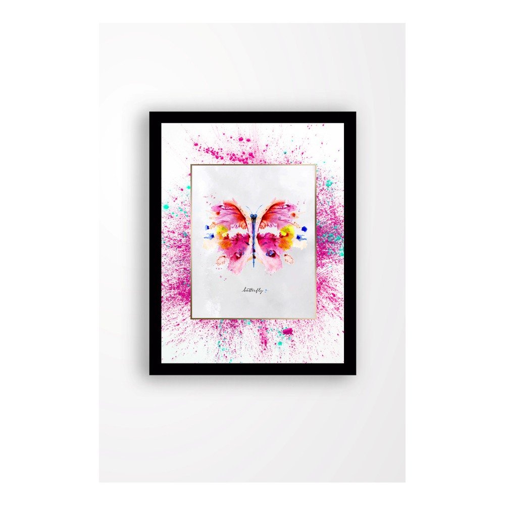Nástěnný obraz na plátně v černém rámu Tablo Center Butterfly, 29 x 24 cm v:1290466