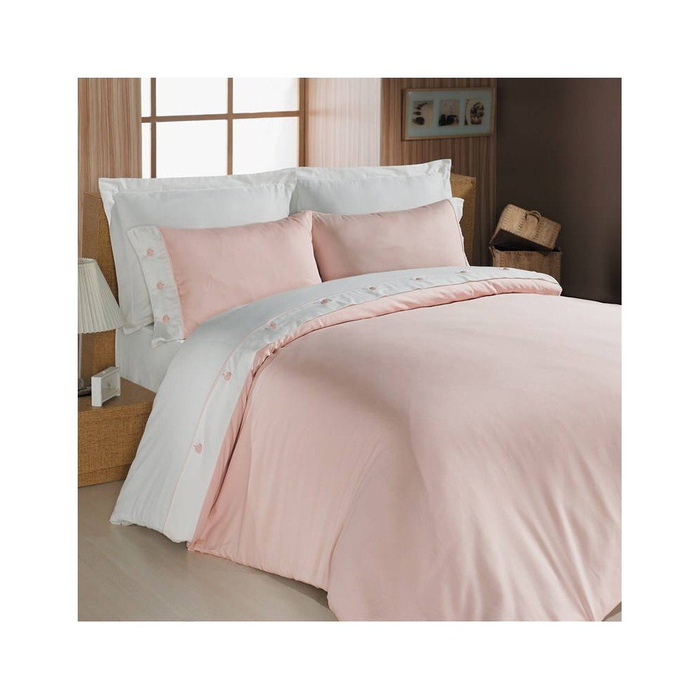 Povlečení na dvoulůžko s prostěradlem Pink Premium, 200 x 220 cm v:720052