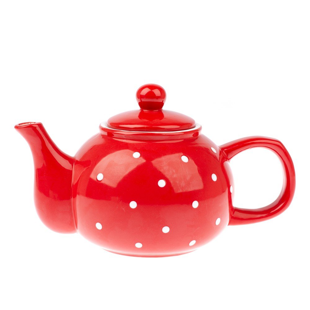 Červená keramická konvice Dakls Dots, 1 l v:1240444