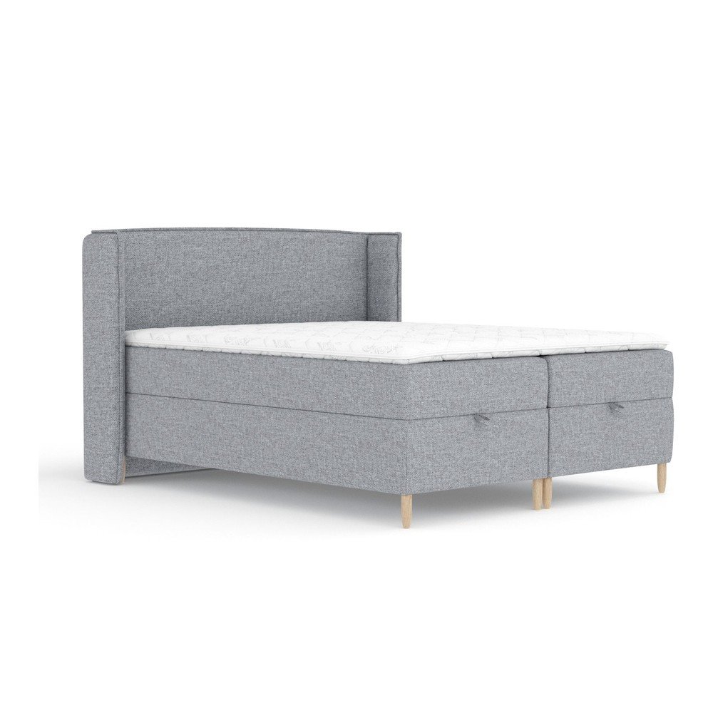 Šedá boxspring postel s úložným prostorem 160x200 cm Monpelli – Maison de Rêve v:1712204