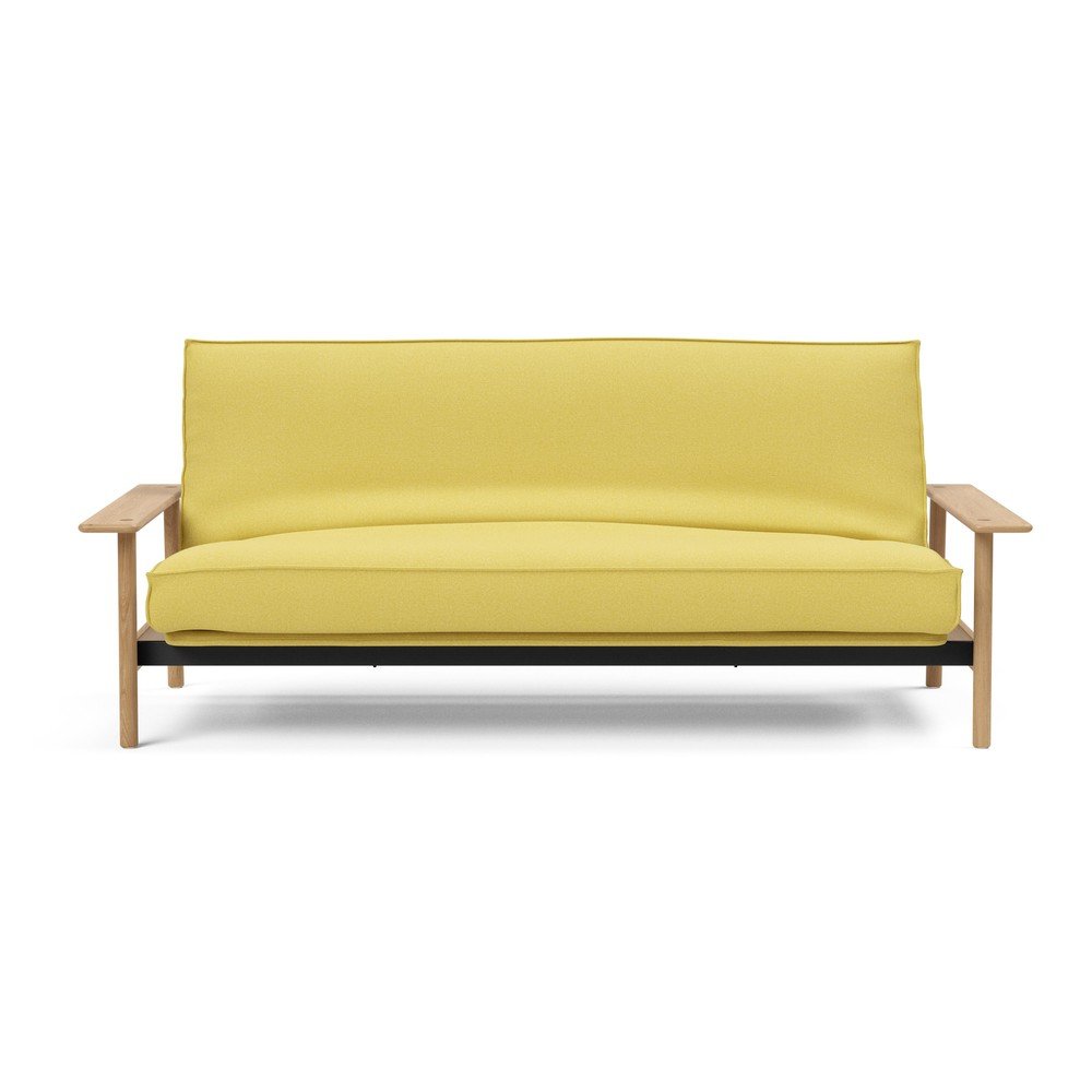 Žlutá rozkládací pohovka se snímatelným potahem Innovation Balder Soft Mustard Flower, 97 x 230 cm v:1305784