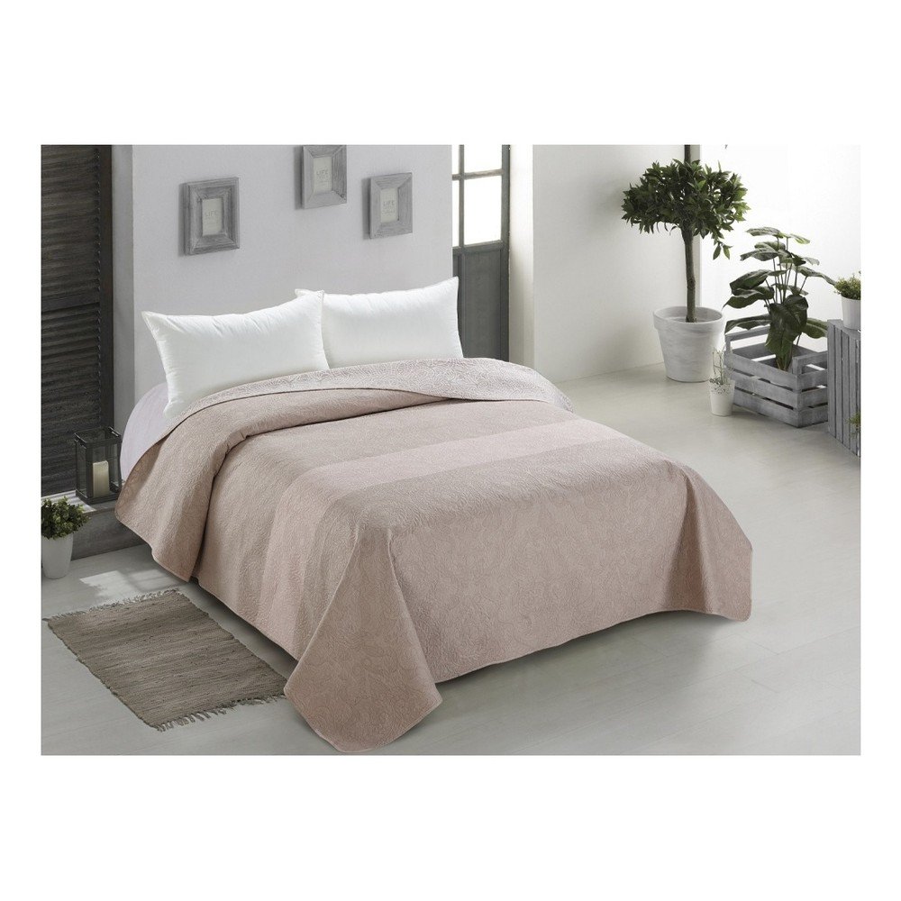 Oboustranný béžový přehoz z mikrovlákna DecoKing Decor, 170 x 270 cm v:1309354