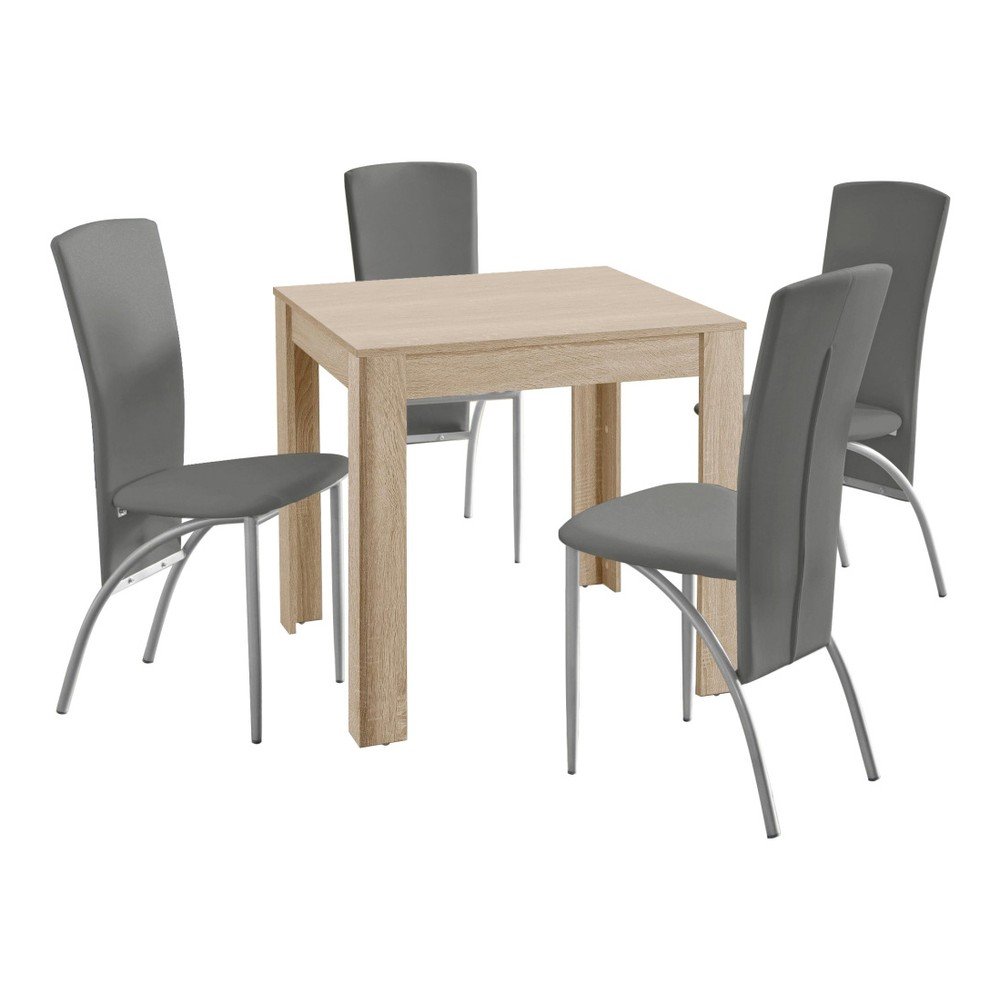 Set jídelního stolu a 4 béžových jídelních židlí Støraa Lori Nevada Duro Oak Light Grey v:1043604