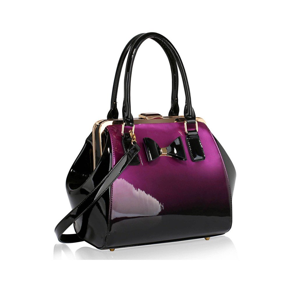 Fialovočerná kabelka z eko kůže L&S Bags Satino v:848500