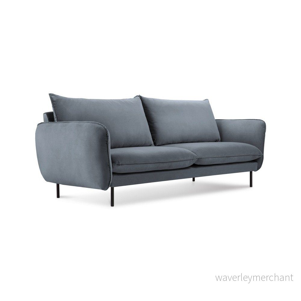 Šedá sametová pohovka Cosmopolitan Design Vienna, 160 cm v:1300354