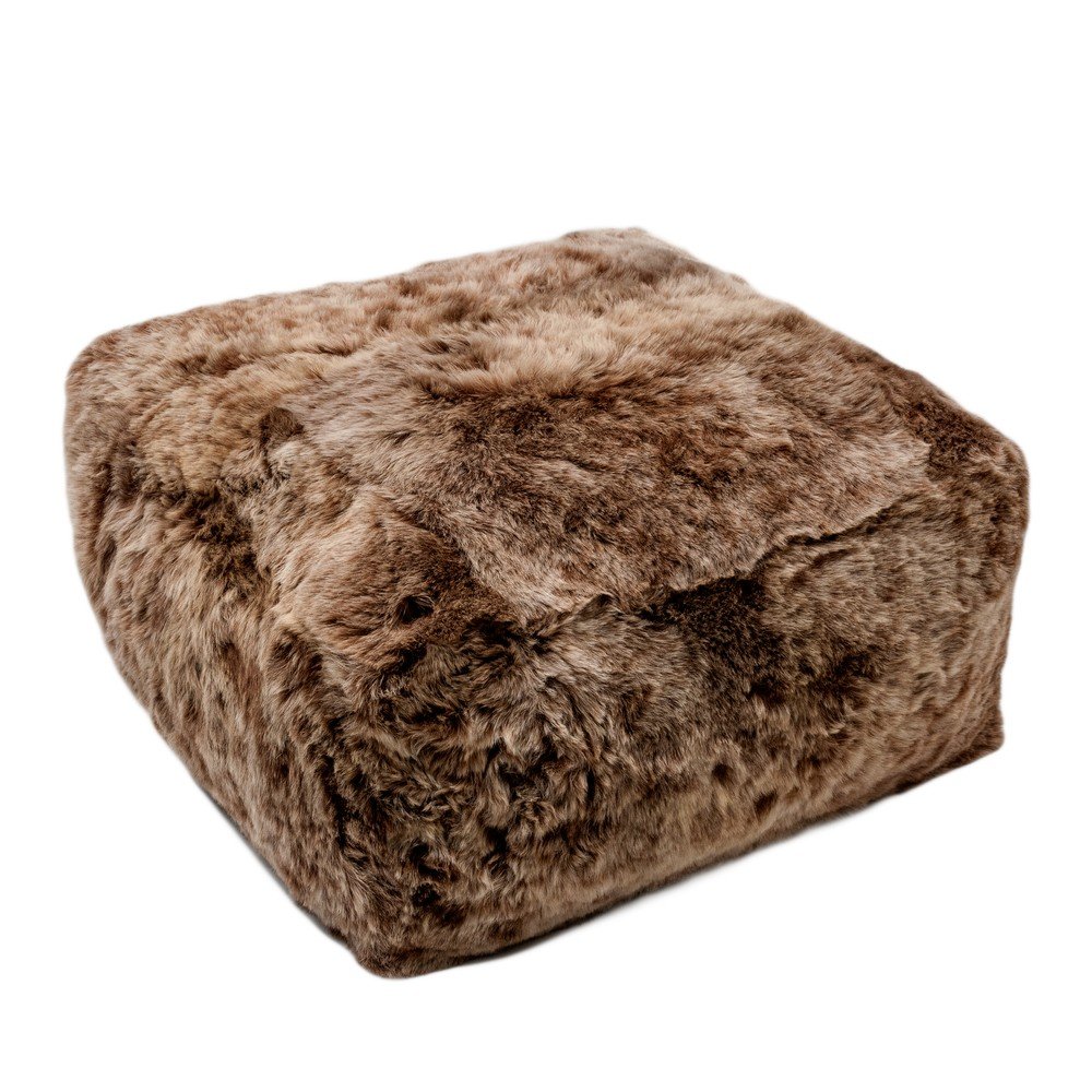Kožešinový puf s krátkým chlupem Rusty Brisa, 60x60x30 cm v:715084