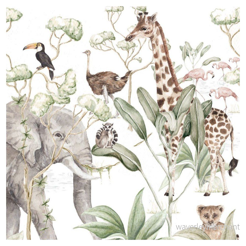 Papírová dětská tapeta 300 cm x 280 cm Savanna Adventure – Dekornik v:1319818