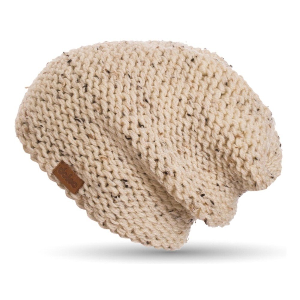 Béžová ručně pletená čepice DOKE Tweed v:905158