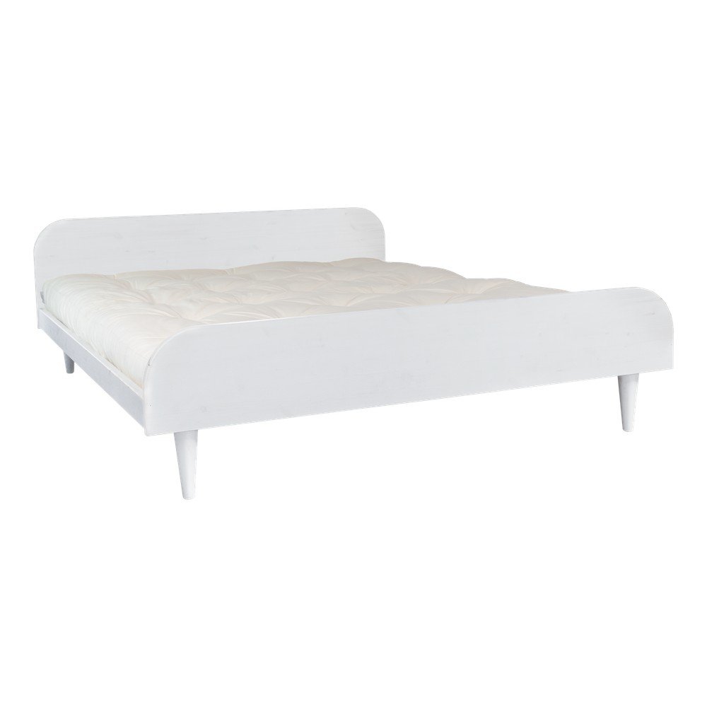Dvoulůžková postel z borovicového dřeva s matrací Karup Design Twist Double Latex White/Natural, 140 x 200 cm v:1309076