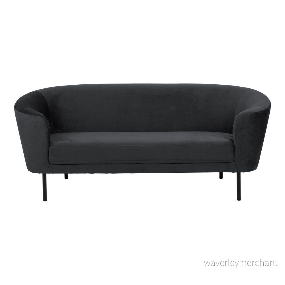 Antracitově šedá sametová pohovka Actona Biloxi, 200 cm v:1355923