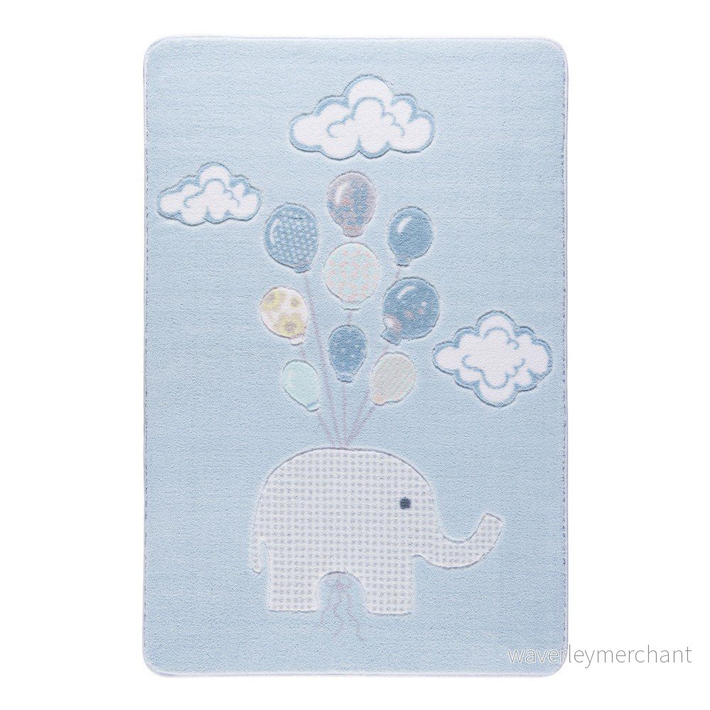 Dětský světle modrý koberec Conceptum Hypnose Sweet Elephant, 133 x 190 cm v:1004096