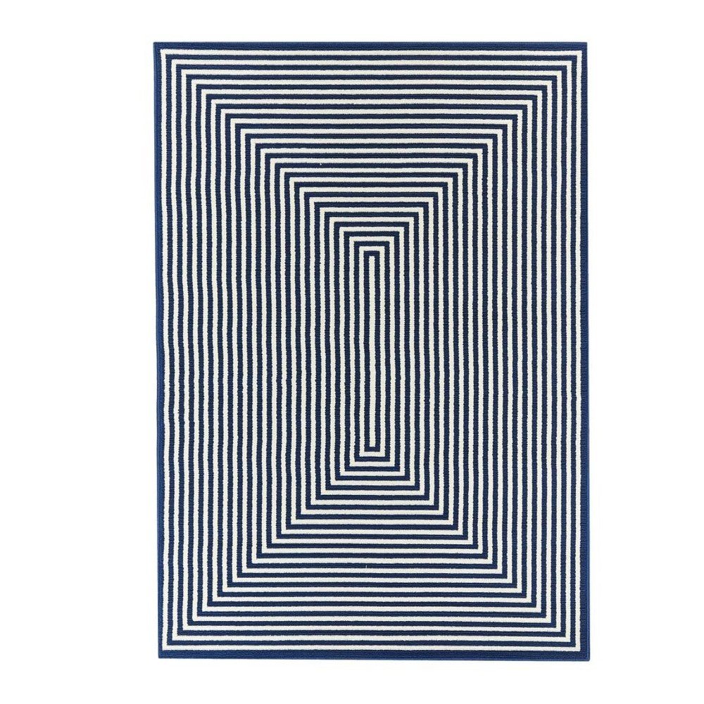 Tmavě modrý venkovní koberec Floorita Braid, 133 x 190 cm v:703310