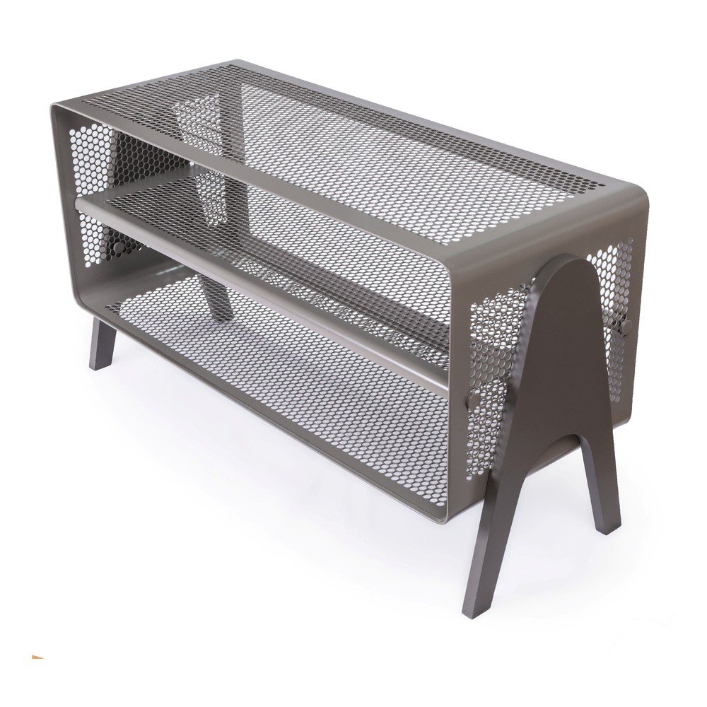 Šedý 2patrový botník tica copenhagen Perforate, délka 92 cm v:1312824