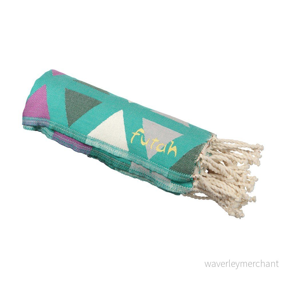 Tyrkysová plážová bavlněná osuška Futah Santa Barbara, 190 x 100 cm v:1255702