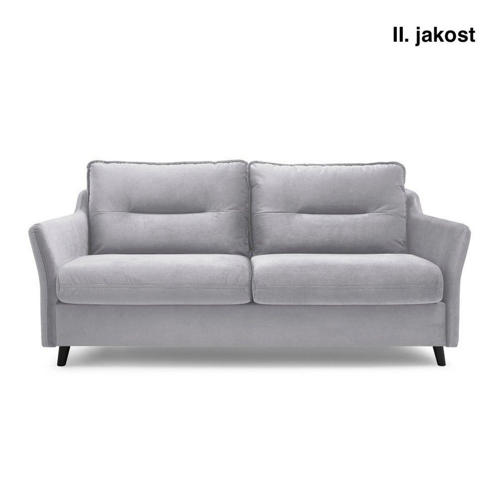 Světle šedá sametová rozkládací pohovka Bobochic Paris Loft v:1115168