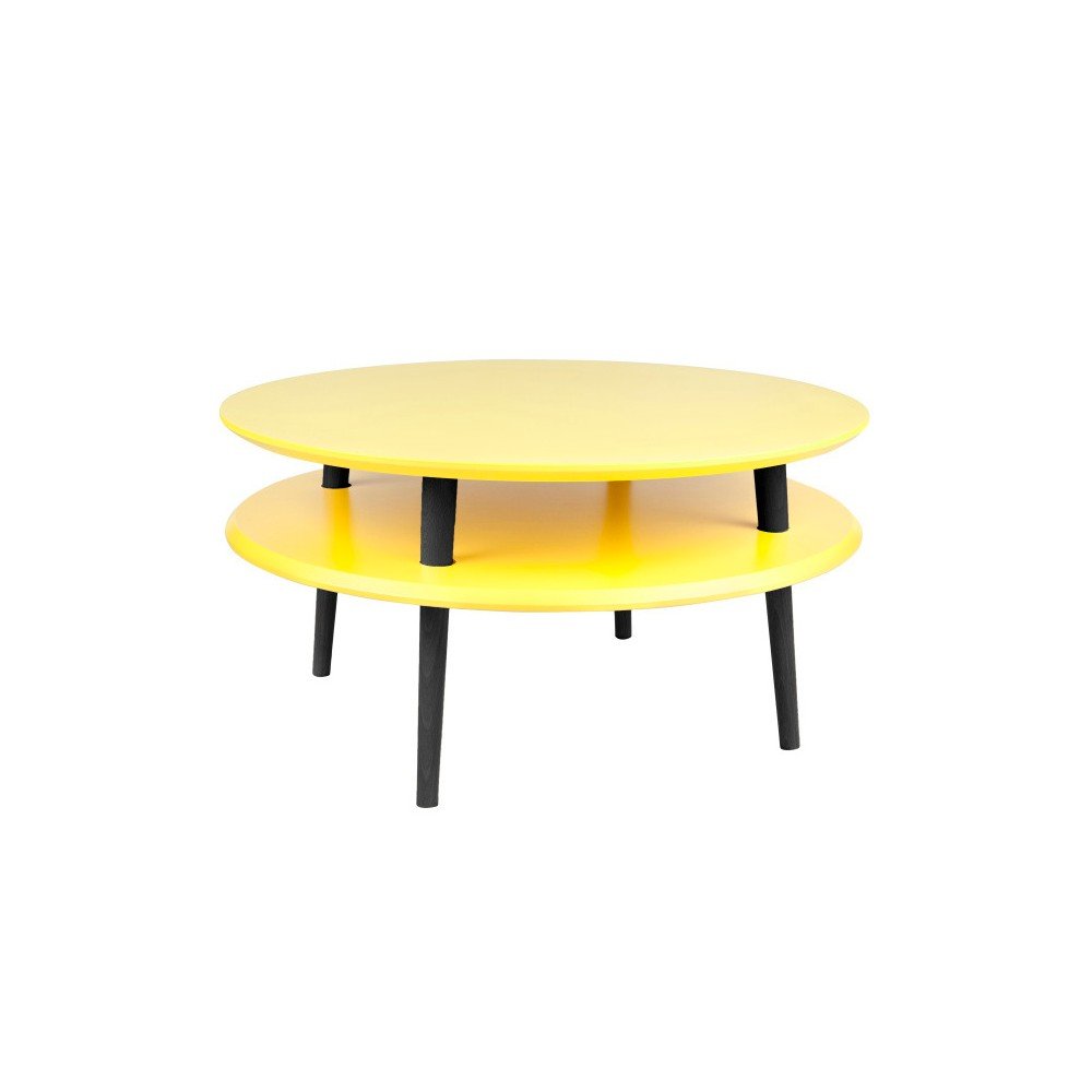 Žlutý konferenční stolek s černými nohami Ragaba UFO, Ø 70 cm v:924358