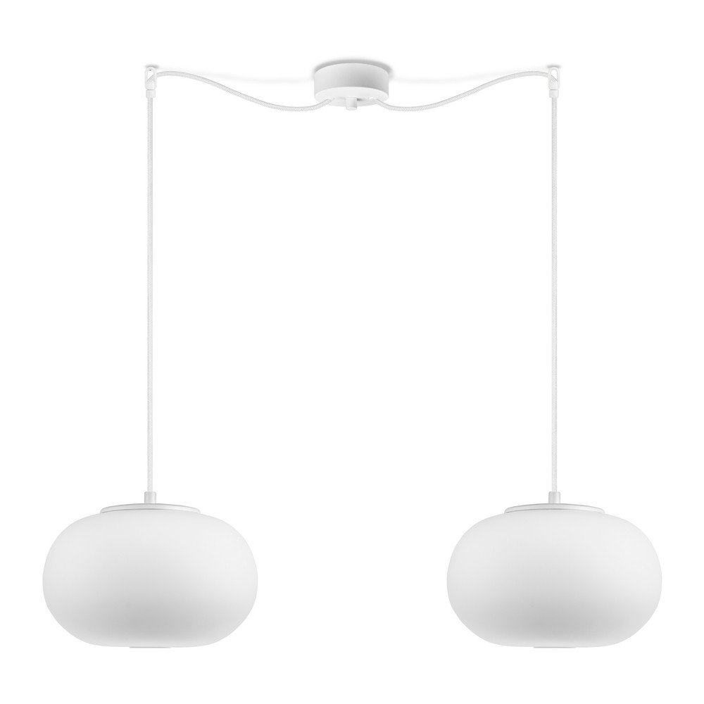 Matně bílé dvouramenné závěsné svítidlo Sotto Luce Dosei, ⌀ 25 cm v:1315150