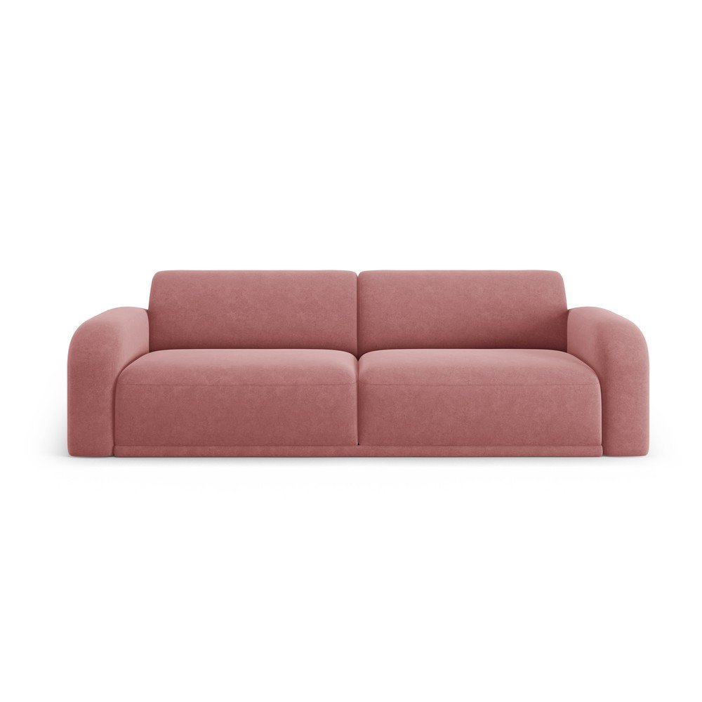 Světle růžová sametová pohovka 242 cm Erin – Micadoni Home v:1710264