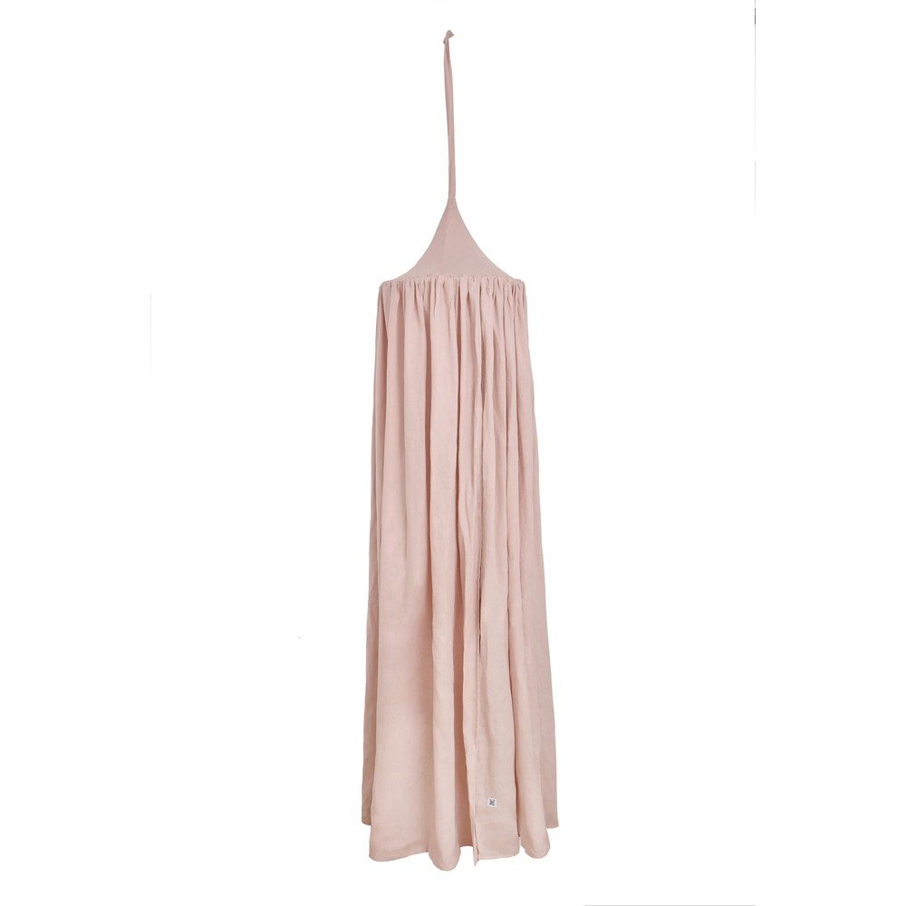 Růžová dětská lněná nebesa nad postýlku BELLAMY Dusty Pink, délka 260 cm v:1270174
