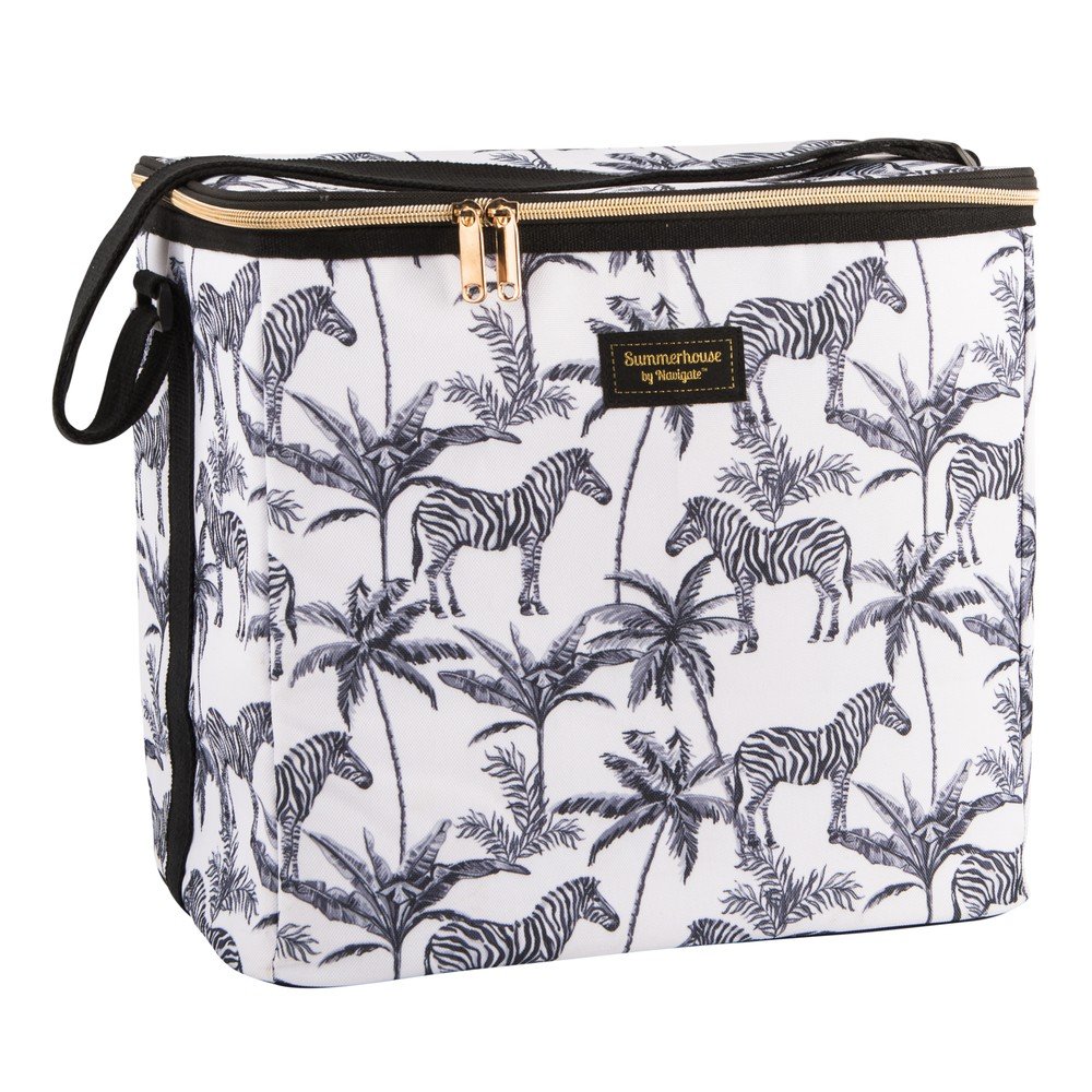 Černobílá chladící taška s potiskem Navigate Zebra Repeat, 20 l v:1328660